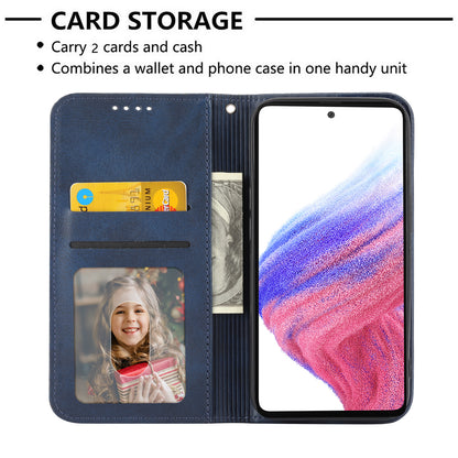 Phone Leather Case for Samsung Galaxy M54 5G / F54 5G , Imprinted Rhombus Pattern Wallet Stand Cover