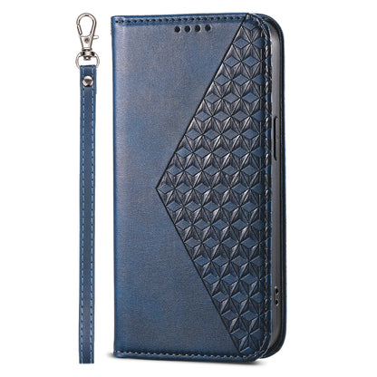 Phone Leather Case for Samsung Galaxy M54 5G / F54 5G , Imprinted Rhombus Pattern Wallet Stand Cover