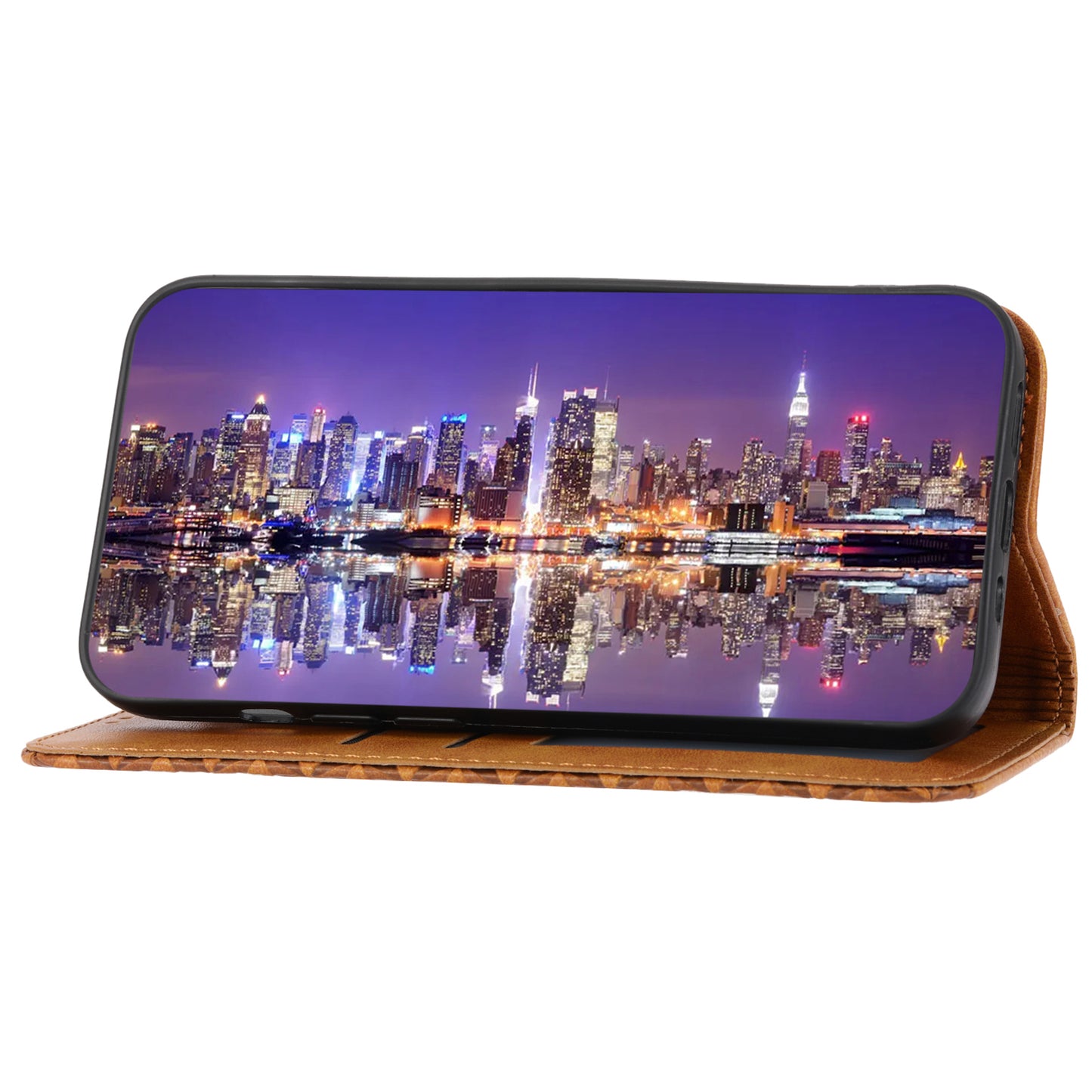 Phone Leather Case for Samsung Galaxy M54 5G / F54 5G , Imprinted Rhombus Pattern Wallet Stand Cover
