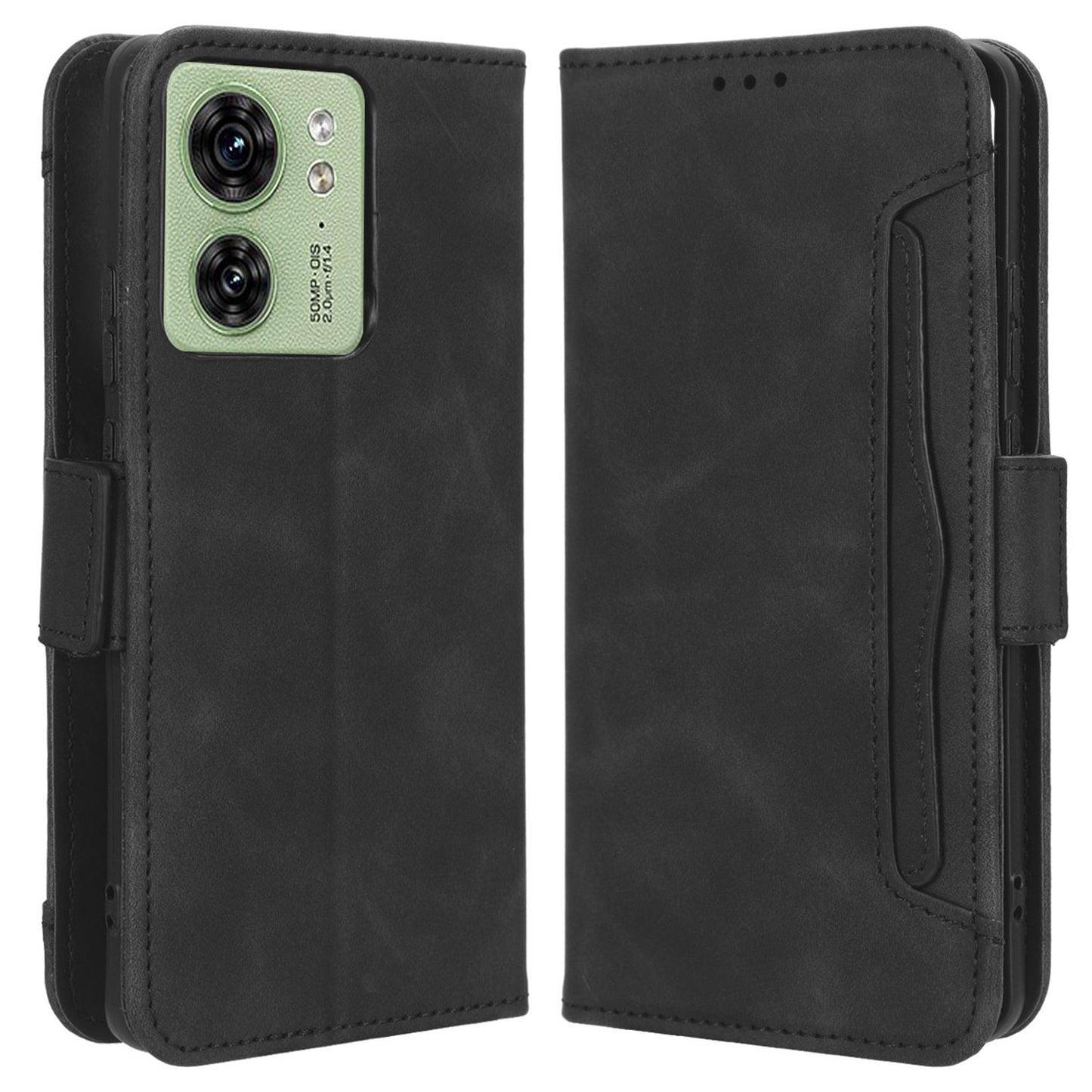 For Motorola Edge 40 5G Anti-Scratch Multiple Card Slots PU Leather Wallet Case Stand Phone Cover