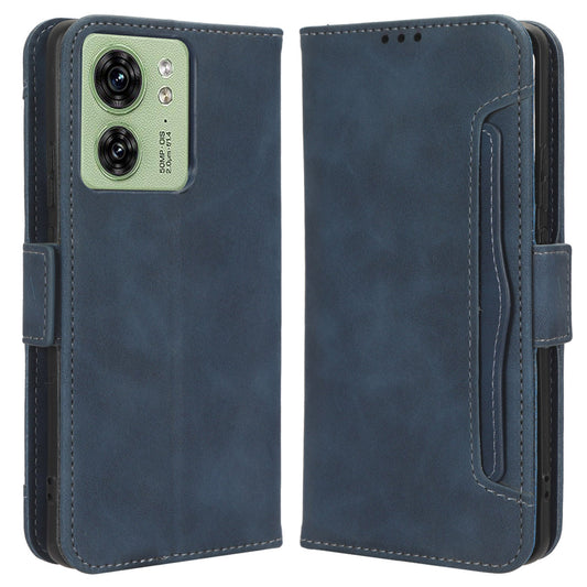 For Motorola Edge 40 5G Anti-Scratch Multiple Card Slots PU Leather Wallet Case Stand Phone Cover