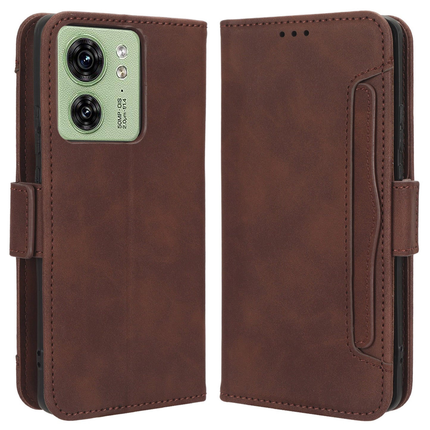 For Motorola Edge 40 5G Anti-Scratch Multiple Card Slots PU Leather Wallet Case Stand Phone Cover