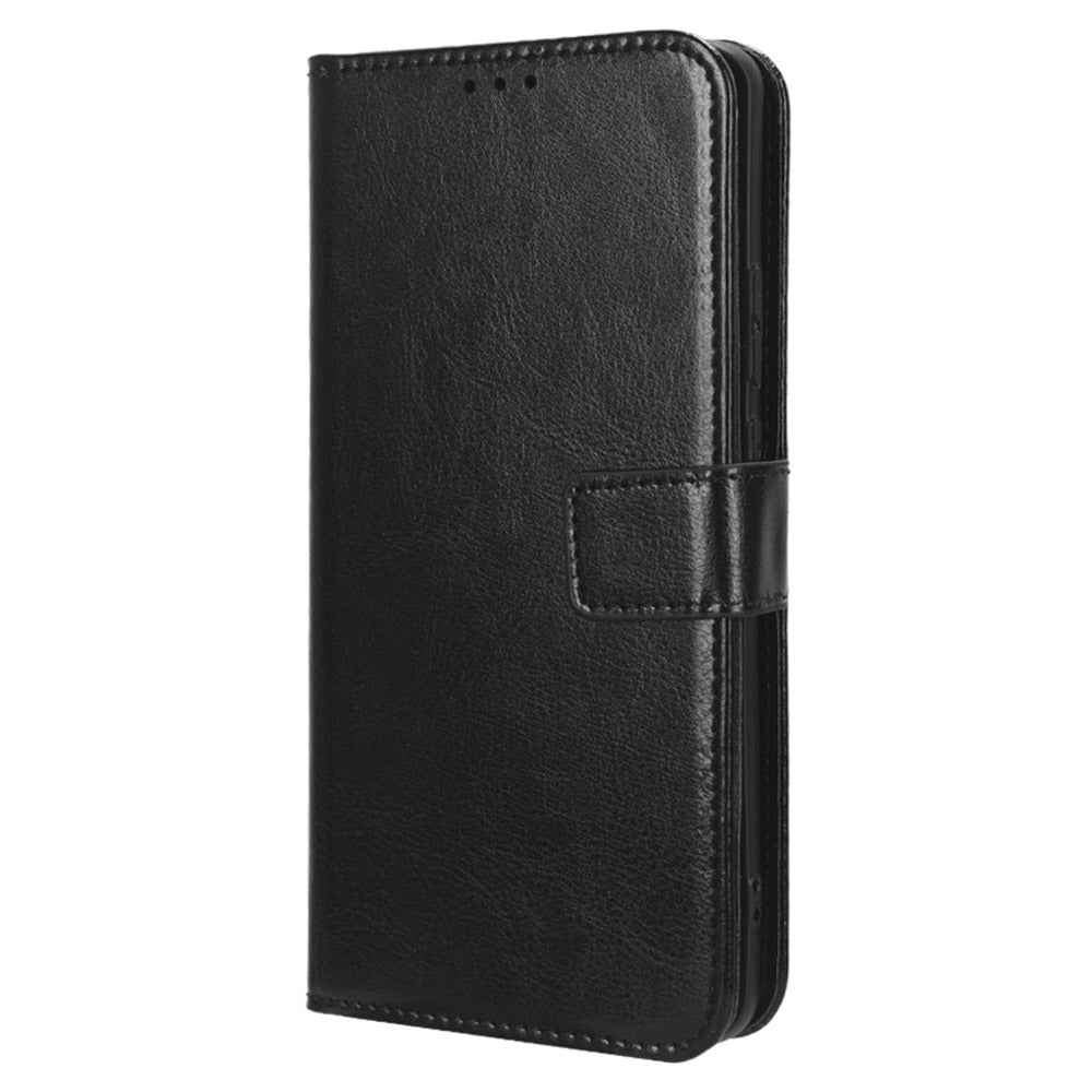 For Motorola Edge 40 5G Crazy Horse Texture TPU + PU Leather Case Wallet Phone Stand Cover with Strap