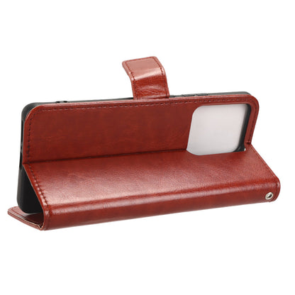 For Motorola Edge 40 5G Crazy Horse Texture TPU + PU Leather Case Wallet Phone Stand Cover with Strap