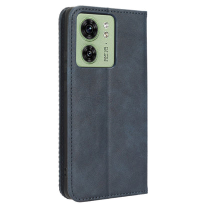 For Motorola Edge 40 5G Retro Stand PU Leather Magnetic Phone Case Wallet Anti-Scratch Mobile Phone Cover