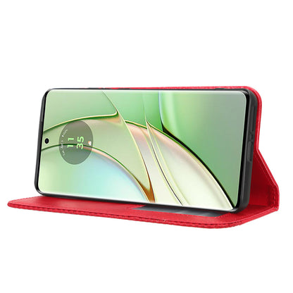 For Motorola Edge 40 5G Retro Stand PU Leather Magnetic Phone Case Wallet Anti-Scratch Mobile Phone Cover