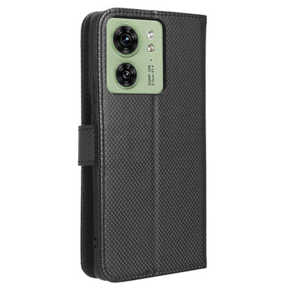 For Motorola Edge 40 5G Shockproof Wallet Phone Case Diamond Texture PU Leather Stand Cover