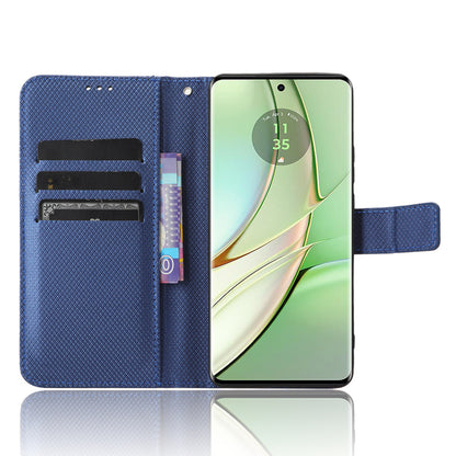 For Motorola Edge 40 5G Shockproof Wallet Phone Case Diamond Texture PU Leather Stand Cover
