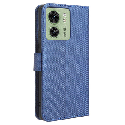 For Motorola Edge 40 5G Shockproof Wallet Phone Case Diamond Texture PU Leather Stand Cover