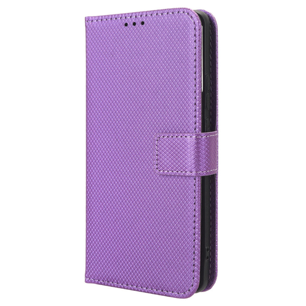 For Motorola Edge 40 5G Shockproof Wallet Phone Case Diamond Texture PU Leather Stand Cover
