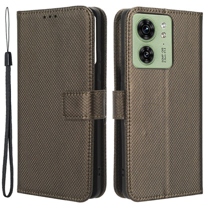 For Motorola Edge 40 5G Shockproof Wallet Phone Case Diamond Texture PU Leather Stand Cover