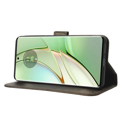 For Motorola Edge 40 5G Shockproof Wallet Phone Case Diamond Texture PU Leather Stand Cover