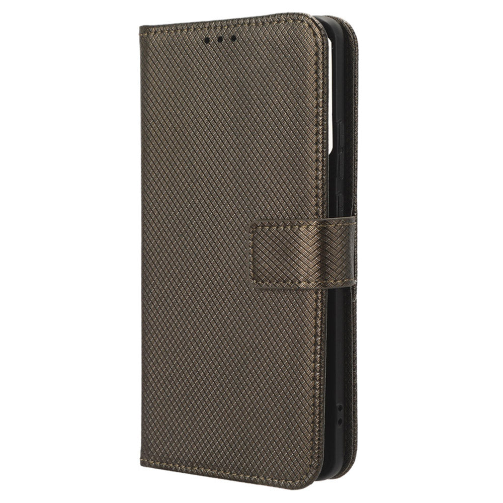 For Motorola Edge 40 5G Shockproof Wallet Phone Case Diamond Texture PU Leather Stand Cover