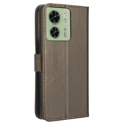 For Motorola Edge 40 5G Shockproof Wallet Phone Case Diamond Texture PU Leather Stand Cover