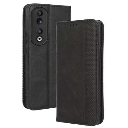 For Honor 90 Pro Wallet Anti-fall Retro Stand Mobile Phone Cover PU Leather Magnetic Case
