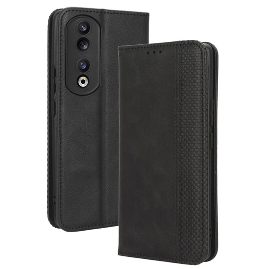 For Honor 90 Pro Wallet Anti-fall Retro Stand Mobile Phone Cover PU Leather Magnetic Case