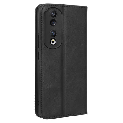 For Honor 90 Pro Wallet Anti-fall Retro Stand Mobile Phone Cover PU Leather Magnetic Case