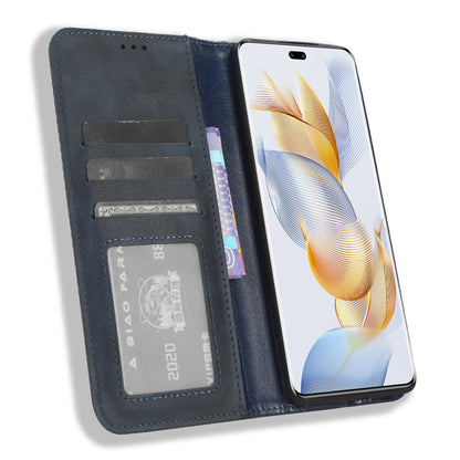 For Honor 90 Pro Wallet Anti-fall Retro Stand Mobile Phone Cover PU Leather Magnetic Case