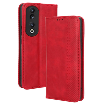 For Honor 90 Pro Wallet Anti-fall Retro Stand Mobile Phone Cover PU Leather Magnetic Case