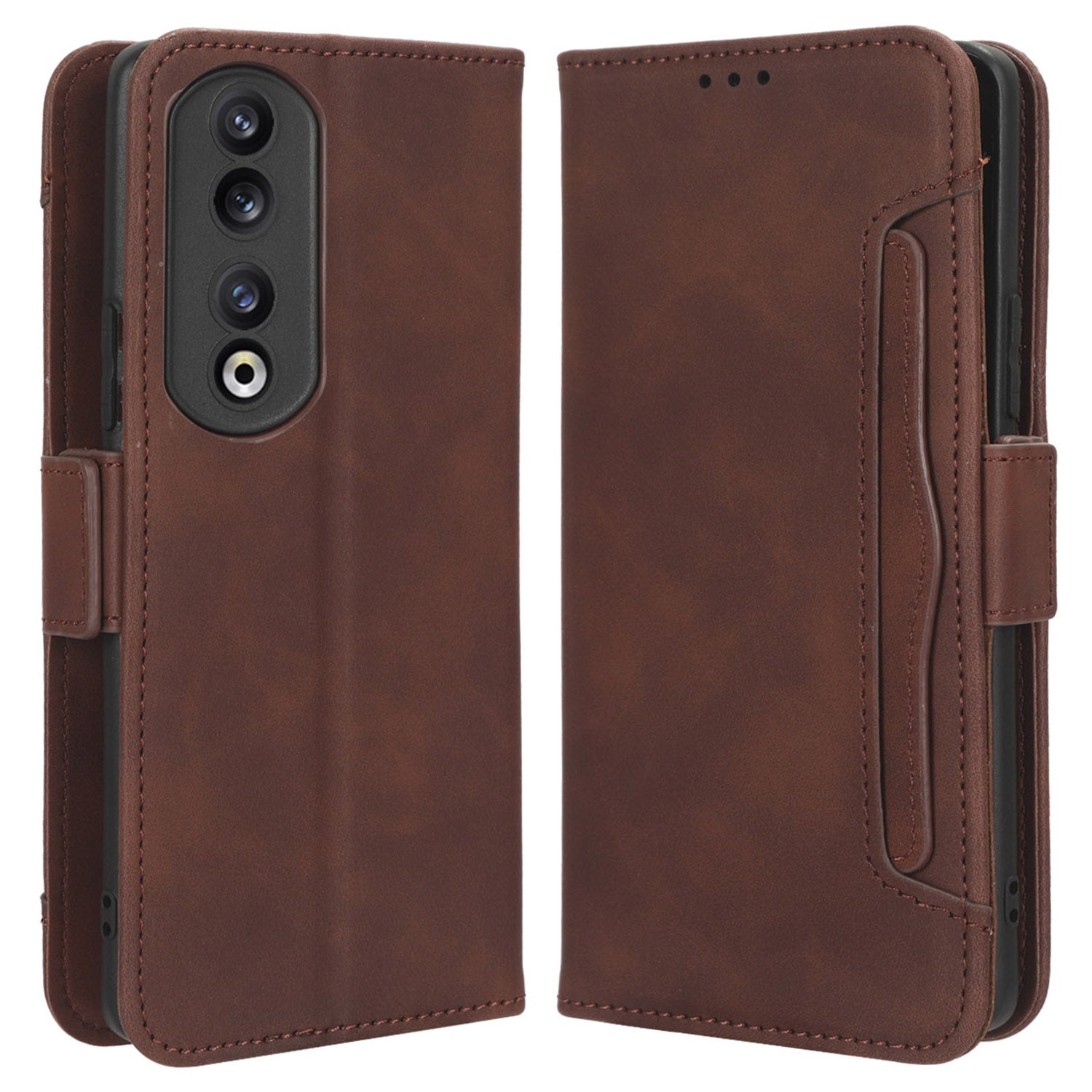 For Honor 90 Pro PU Leather Wallet Multiple Card Slots Drop-proof Case Stand Phone Cover