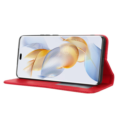 For Honor 90 Magnetic Stand Wallet Phone Cover PU Leather Retro Phone Shell Case