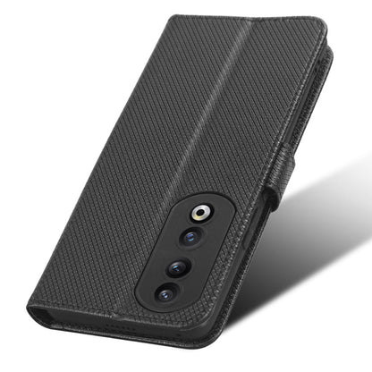 For Honor 90 TPU + PU Leather Cell Phone Case Stand Wallet Diamond Texture Cover
