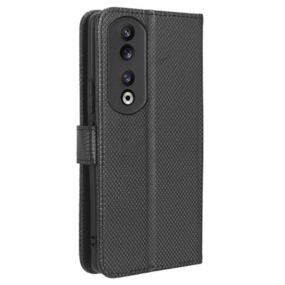 For Honor 90 TPU + PU Leather Cell Phone Case Stand Wallet Diamond Texture Cover