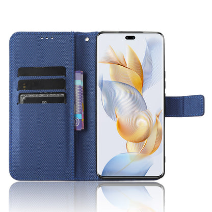 For Honor 90 TPU + PU Leather Cell Phone Case Stand Wallet Diamond Texture Cover