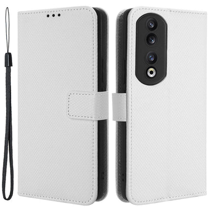 For Honor 90 TPU + PU Leather Cell Phone Case Stand Wallet Diamond Texture Cover