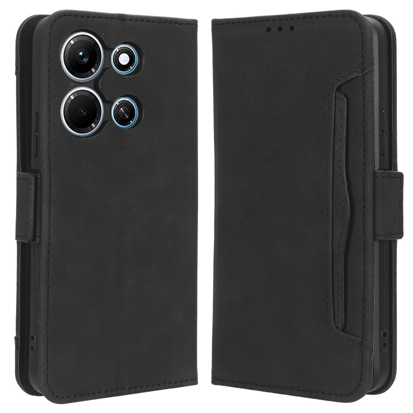 For Infinix Note 30i 4G Foldable Stand Case PU Leather Wallet Multiple Card Slots Anti-Dust Flip Phone Cover