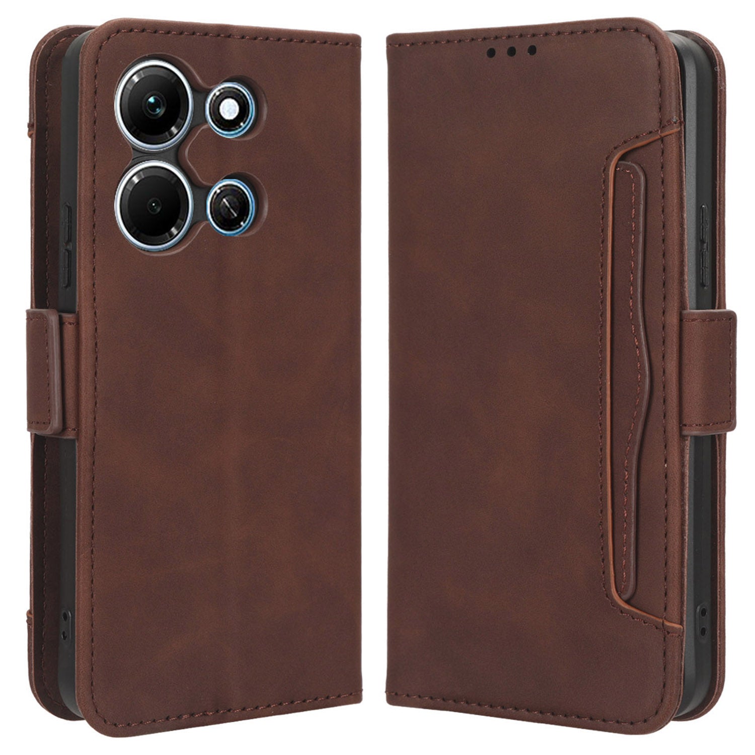 For Infinix Note 30i 4G Foldable Stand Case PU Leather Wallet Multiple Card Slots Anti-Dust Flip Phone Cover