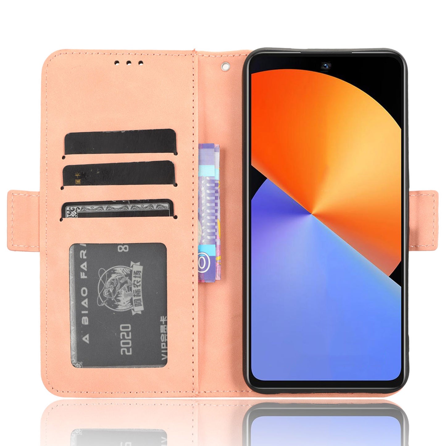 For Infinix Note 30i 4G Foldable Stand Case PU Leather Wallet Multiple Card Slots Anti-Dust Flip Phone Cover