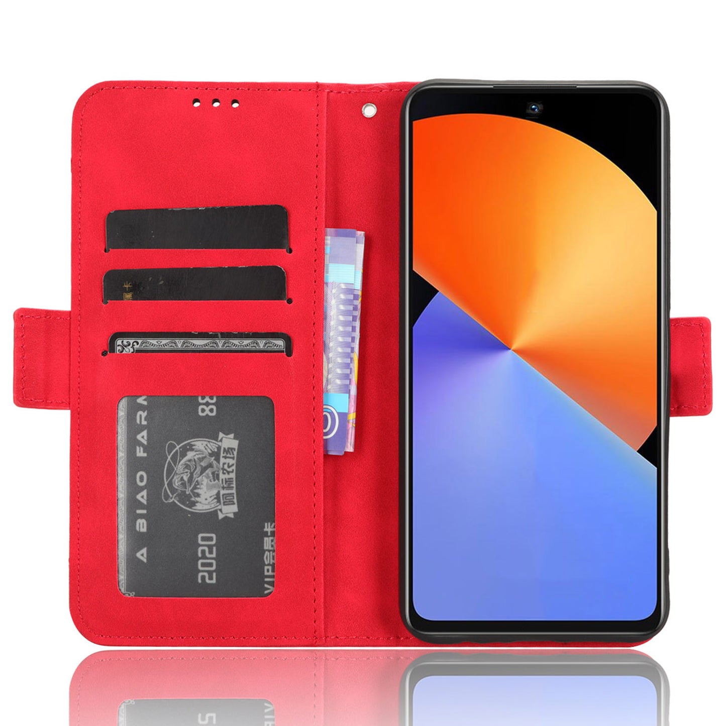 For Infinix Note 30i 4G Foldable Stand Case PU Leather Wallet Multiple Card Slots Anti-Dust Flip Phone Cover
