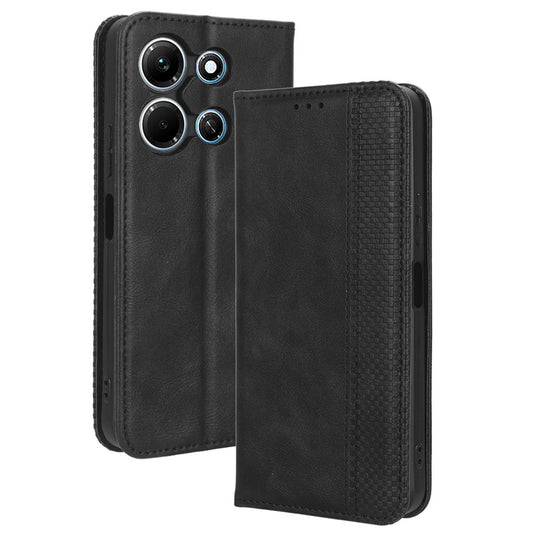 For Infinix Note 30i 4G Anti-Scratch Phone Cover Magnetic PU Leather Retro Stand Wallet Phone Case