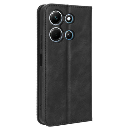 For Infinix Note 30i 4G Anti-Scratch Phone Cover Magnetic PU Leather Retro Stand Wallet Phone Case