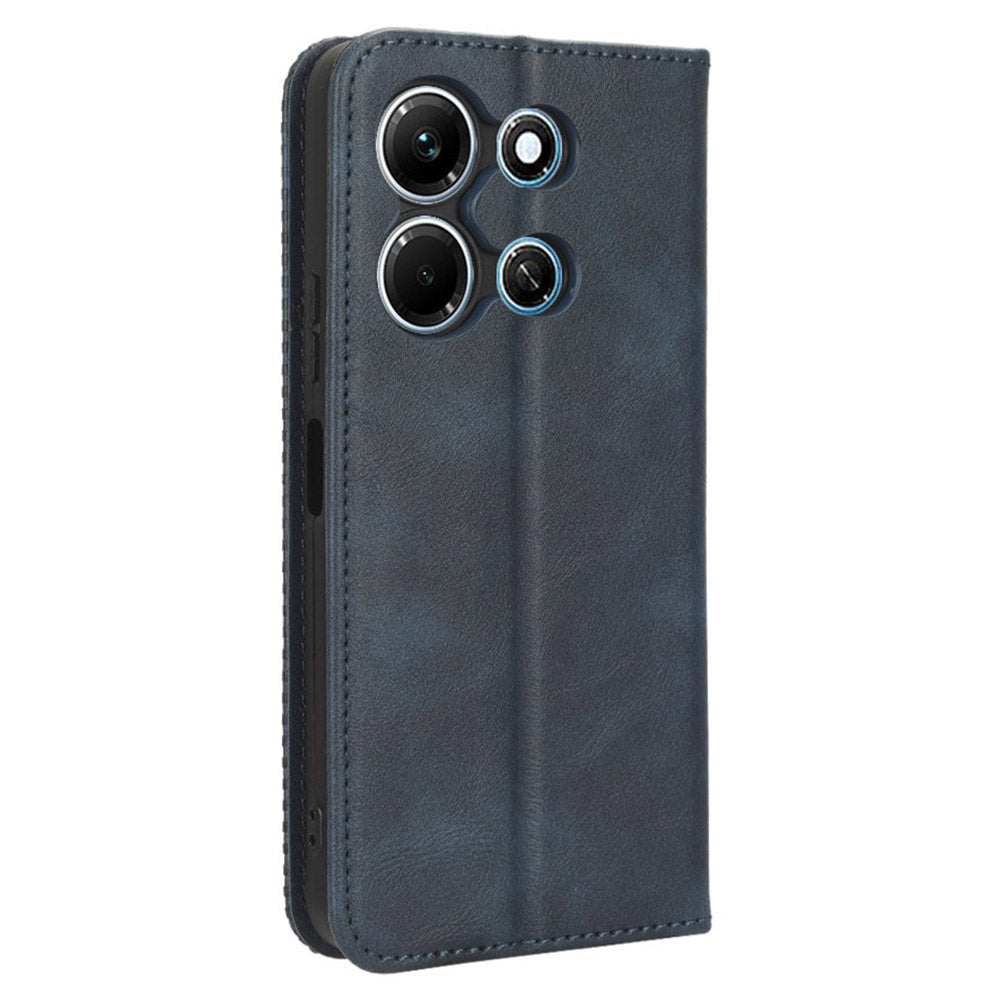 For Infinix Note 30i 4G Anti-Scratch Phone Cover Magnetic PU Leather Retro Stand Wallet Phone Case