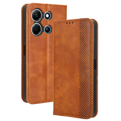 For Infinix Note 30i 4G Anti-Scratch Phone Cover Magnetic PU Leather Retro Stand Wallet Phone Case