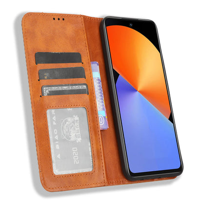 For Infinix Note 30i 4G Anti-Scratch Phone Cover Magnetic PU Leather Retro Stand Wallet Phone Case