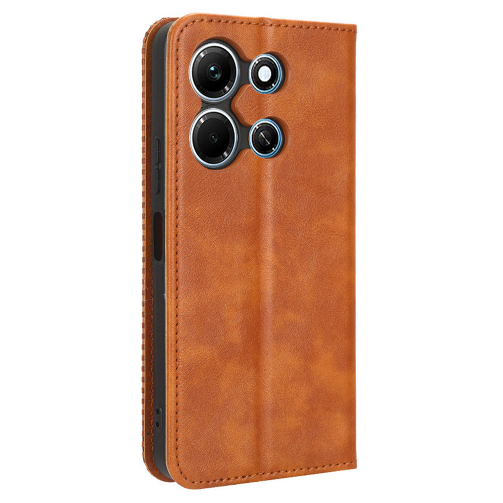 For Infinix Note 30i 4G Anti-Scratch Phone Cover Magnetic PU Leather Retro Stand Wallet Phone Case