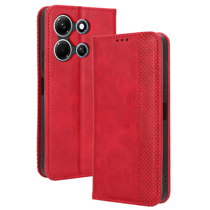 For Infinix Note 30i 4G Anti-Scratch Phone Cover Magnetic PU Leather Retro Stand Wallet Phone Case