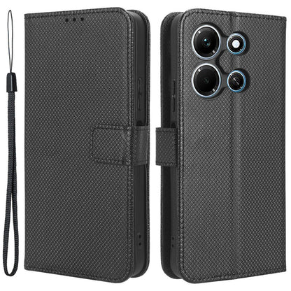 For Infinix Note 30i 4G Shockproof Phone Case Stand Wallet Diamond Texture Phone Shell PU Leather Cover