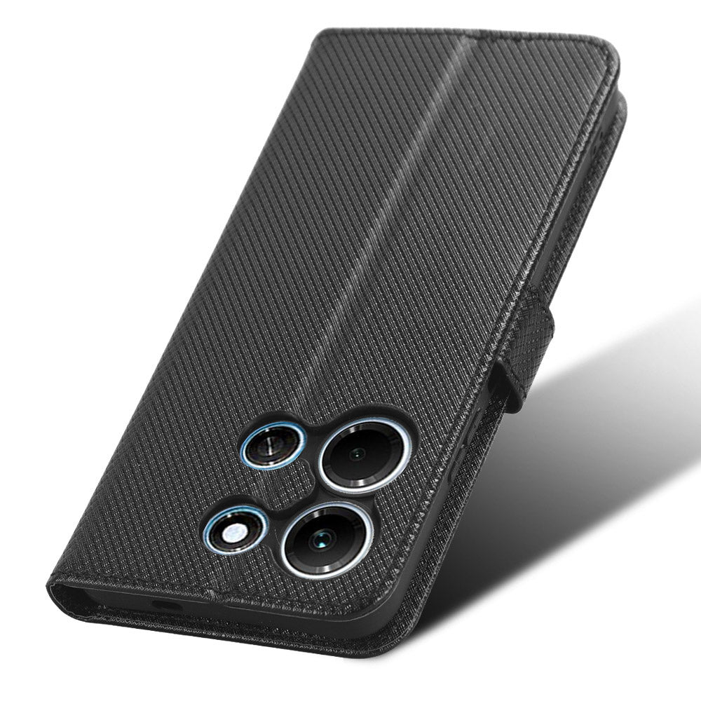 For Infinix Note 30i 4G Shockproof Phone Case Stand Wallet Diamond Texture Phone Shell PU Leather Cover