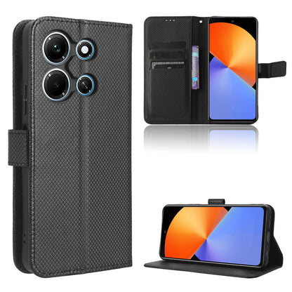For Infinix Note 30i 4G Shockproof Phone Case Stand Wallet Diamond Texture Phone Shell PU Leather Cover
