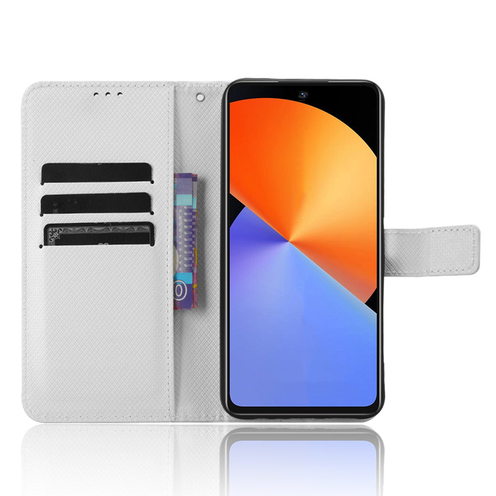 For Infinix Note 30i 4G Shockproof Phone Case Stand Wallet Diamond Texture Phone Shell PU Leather Cover