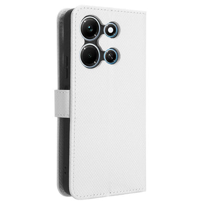 For Infinix Note 30i 4G Shockproof Phone Case Stand Wallet Diamond Texture Phone Shell PU Leather Cover