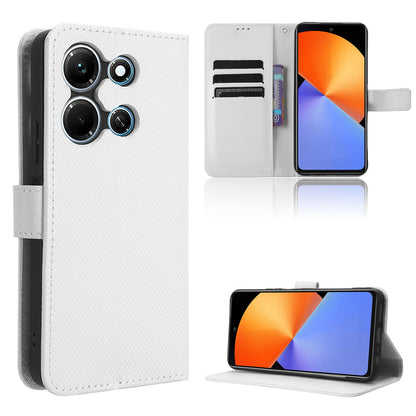 For Infinix Note 30i 4G Shockproof Phone Case Stand Wallet Diamond Texture Phone Shell PU Leather Cover