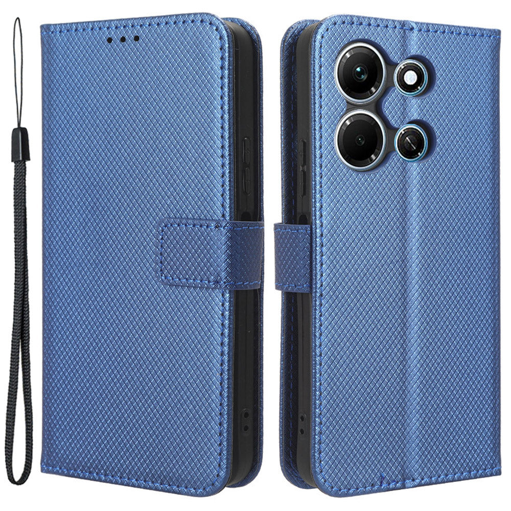 For Infinix Note 30i 4G Shockproof Phone Case Stand Wallet Diamond Texture Phone Shell PU Leather Cover