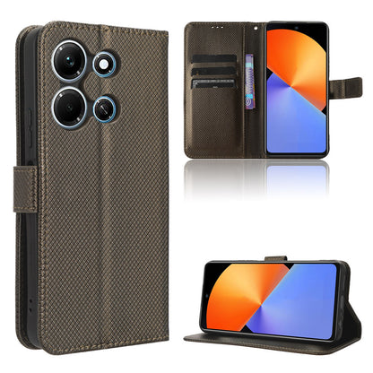 For Infinix Note 30i 4G Shockproof Phone Case Stand Wallet Diamond Texture Phone Shell PU Leather Cover