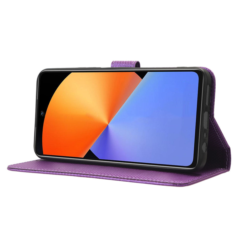 For Infinix Note 30i 4G Shockproof Phone Case Stand Wallet Diamond Texture Phone Shell PU Leather Cover