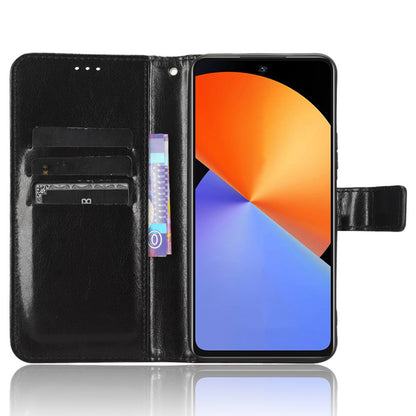 For Infinix Note 30i 4G Anti-Dust Phone Cover Wallet Crazy Horse Texture Stand PU Leather Flip Case Shell